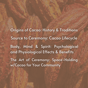 A Course in Cacao: The Art of Ceremony - Live Online March 15 - April 12th, 2026