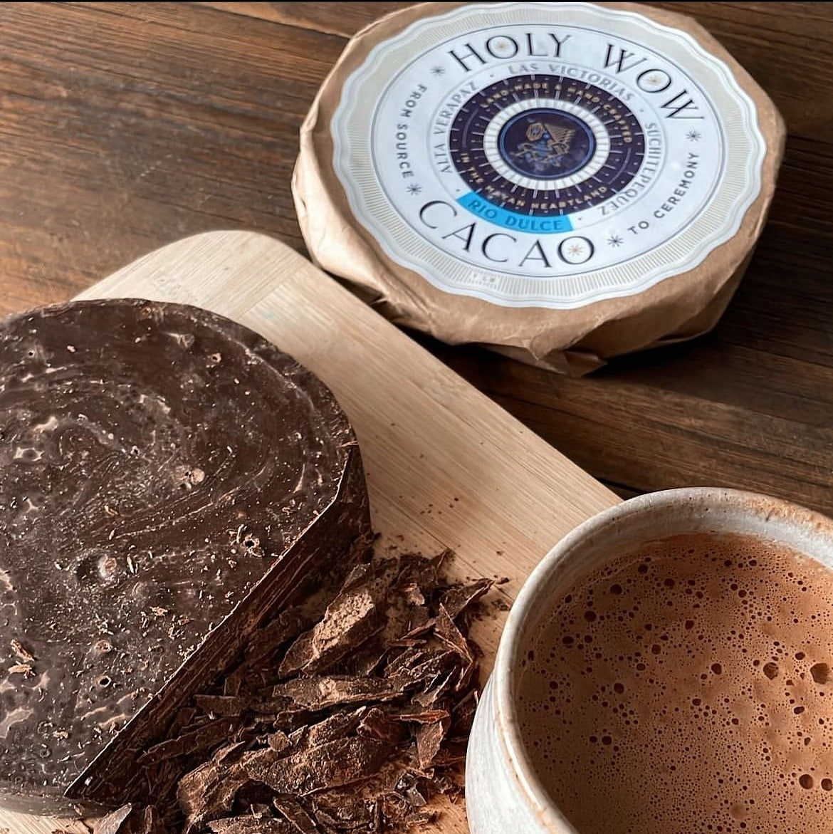 Holy Wow Cacao ceremonial-grade cacao block — 100% pure single-origin guatemalan cacao