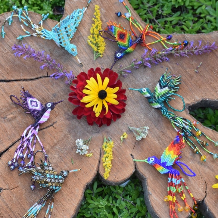 Colorful beaded hummingbird ornament Lake Atitlan Guatemala