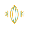 Decorative cacao bean symbol